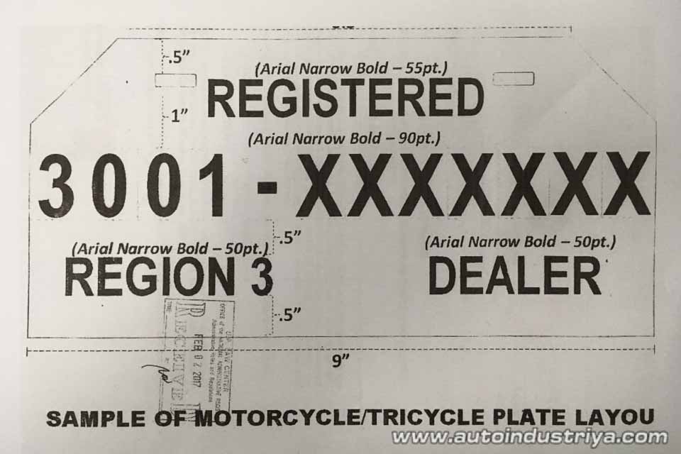 Lto Temporary Plate Number For Motorcycle Template Philippines